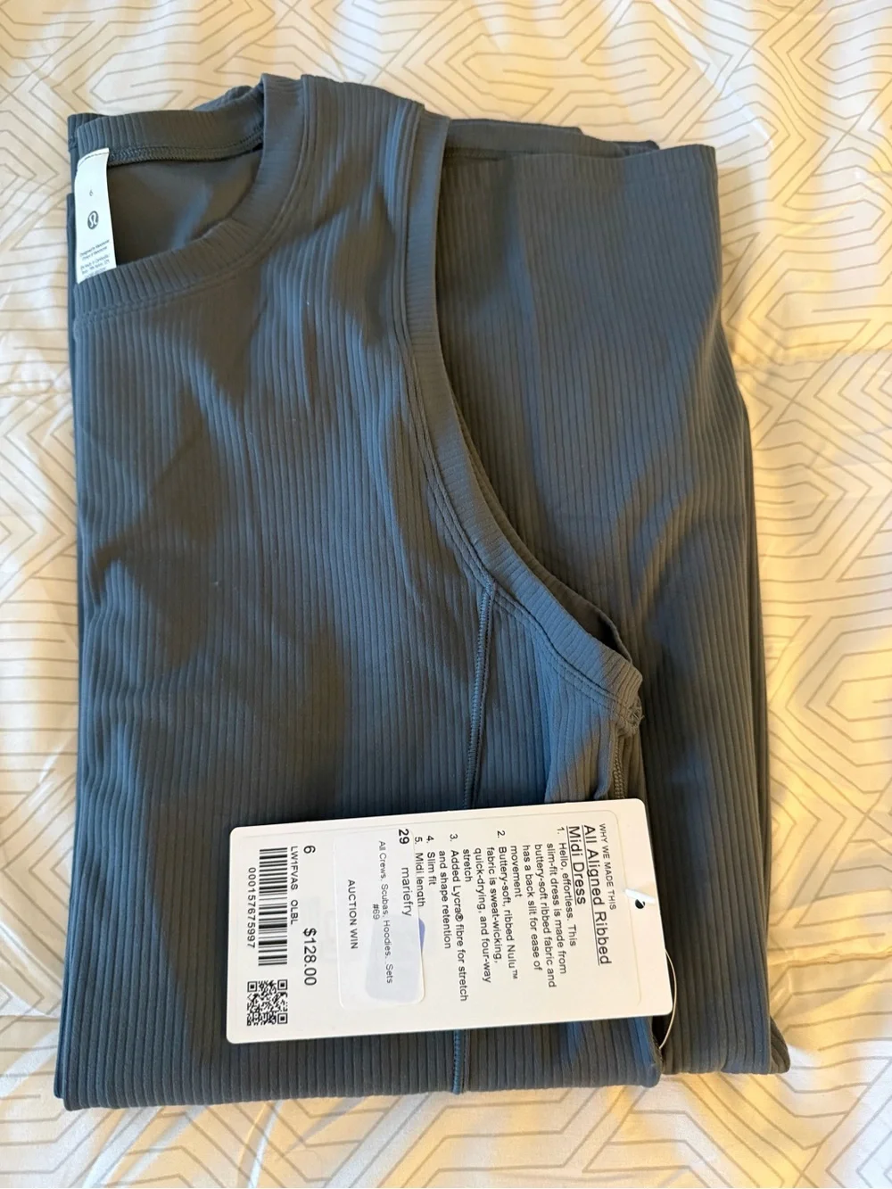 lululemon athletica All Aligned Ribbed Midi Dress in Charcoal Gray